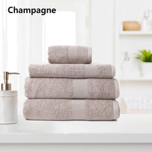 Load image into Gallery viewer, Royal Comfort 4 Piece Cotton Bamboo Towel Set 450GSM Luxurious Absorbent Plush