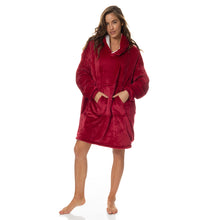 Load image into Gallery viewer, Royal Comfort Snug Hoodie Nightwear Super Soft Reversible Fleece 750GSM