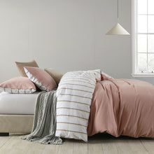 Load image into Gallery viewer, Royal Comfort Hemp Braid Cotton Blend Quilt Cover Set Reverse Stripe Bedding