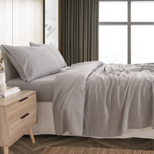 Load image into Gallery viewer, Royal Comfort Stripes Linen Blend Sheet Set Bedding Luxury Breathable Ultra Soft