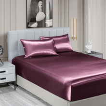 Load image into Gallery viewer, Royal Comfort Satin Sheet Set 3 Piece Fitted Sheet Pillowcase Soft Silky Smooth