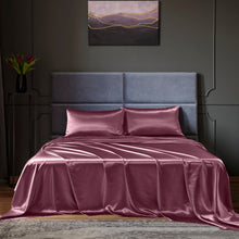 Load image into Gallery viewer, Royal Comfort Satin Sheet Set 4 Piece Fitted Flat Sheet Pillowcases Silky Smooth