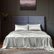 Load image into Gallery viewer, Royal Comfort Satin Sheet Set 4 Piece Fitted Flat Sheet Pillowcases Silky Smooth