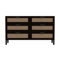 Casa Decor Tulum Rattan 6 Chest of Drawers Cabinet Bedroom Storage Tallboy Black