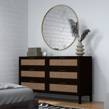 Load image into Gallery viewer, Casa Decor Tulum Rattan 6 Chest of Drawers Cabinet Bedroom Storage Tallboy Black