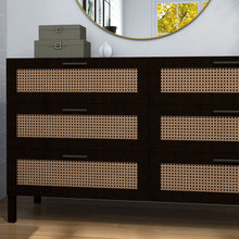 Load image into Gallery viewer, Casa Decor Tulum Rattan 6 Chest of Drawers Cabinet Bedroom Storage Tallboy Black