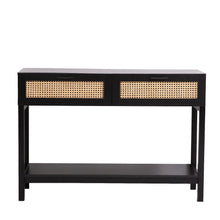 Load image into Gallery viewer, Casa Decor Tulum Rattan Console Table Entry Table Storage Hallway Wood Black