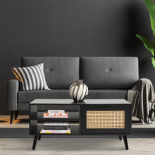 Load image into Gallery viewer, Casa Decor Tulum Rattan Coffee Table Storage Drawer Furniture Wooden Black