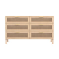 Casa Decor Santiago Rattan 6 Chest Drawers Cabinet Bedroom Storage Tallboy Oak