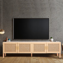 Load image into Gallery viewer, Casa Decor Santiago Rattan Entertainment Unit TV Stand Cabinet Storage Oak