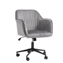 Load image into Gallery viewer, Casa Decor Arles Velvet Office Chair Mid Back Swivel Height Adjustable Grey