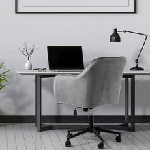 Load image into Gallery viewer, Casa Decor Arles Velvet Office Chair Mid Back Swivel Height Adjustable Grey