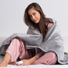 Load image into Gallery viewer, Royal Comfort Heated Faux Fur Throw Fleece Electric Blanket Washable Double-Side