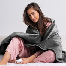 Load image into Gallery viewer, Royal Comfort Heated Faux Fur Throw Fleece Electric Blanket Washable Double-Side