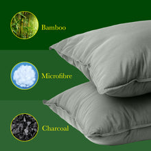 Load image into Gallery viewer, Royal Comfort Bamboo Pillow Hotel Quality Luxury Twin Pack Bedding Set Charcoal