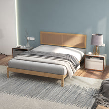 Load image into Gallery viewer, Casa Decor Santiago Platform Bed Rattan Bed Head Solid Wooden Frame