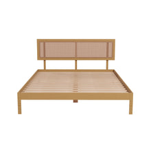 Load image into Gallery viewer, Casa Decor Santiago Platform Bed Rattan Bed Head Solid Wooden Frame