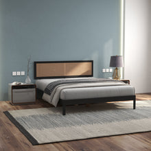 Load image into Gallery viewer, Casa Decor Tulum Platform Bed Rattan Bed Head Solid Wooden Frame