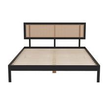 Load image into Gallery viewer, Casa Decor Tulum Platform Bed Rattan Bed Head Solid Wooden Frame
