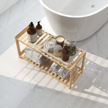 Load image into Gallery viewer, Casa Decor 2 Tier Bamboo Shoe Stool - Compact, Durable, Storage - Oak