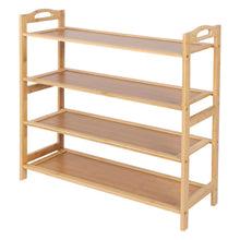 Load image into Gallery viewer, Casa Decor 4-Tier Bamboo Shoe Rack, Durable, Space Saving, Stylish Storage - Oak