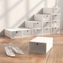Load image into Gallery viewer, Casa Decor 12-Piece Stackable Transparent Shoe Organiser Set - White