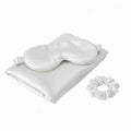 Royal Comfort Pure Mulberry Silk Sleep Gift Set White 3 Piece Luxury