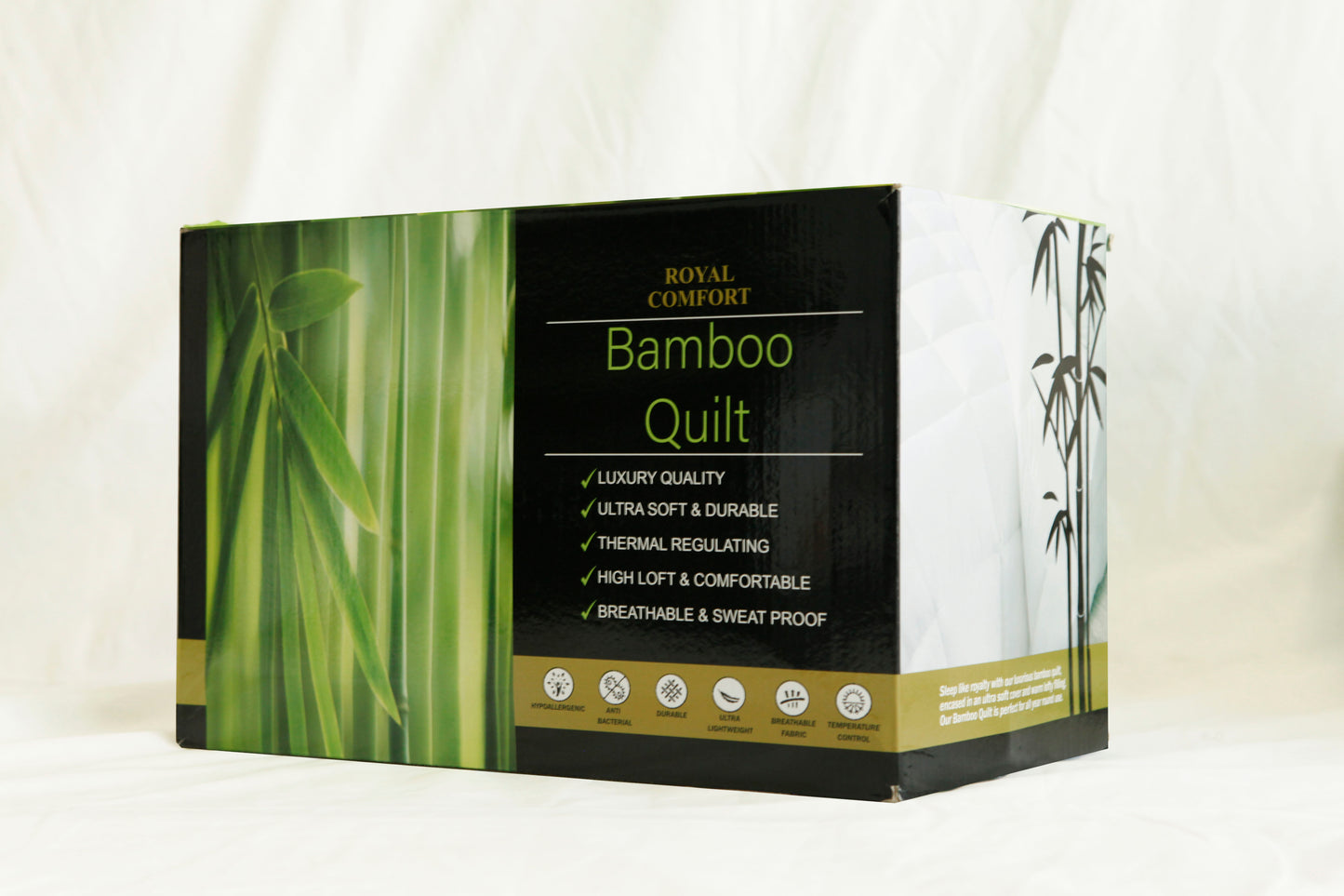 Royal Comfort Bamboo Quilt 350GSM Luxury Hotel Feel All Seasons Boxed
