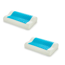 Load image into Gallery viewer, 2 x Royal Comfort Cooling Gel Contour High Density Memory Foam Pillows