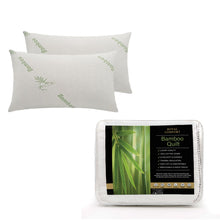 Load image into Gallery viewer, Royal Comfort Bundle Set Bamboo Memory Foam Pillows 2 Pack + 350GSM Bamboo Quilt