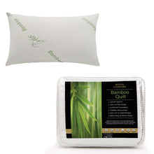 Load image into Gallery viewer, Royal Comfort Bundle Set Bamboo Memory Foam Pillows 2 Pack + 350GSM Bamboo Quilt