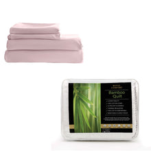 Load image into Gallery viewer, Royal Comfort Bed Set 1 x Bamboo Cotton Balmain Sheet Set And 1 x Bamboo Quilt