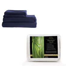 Load image into Gallery viewer, Royal Comfort Bed Set 1 x Bamboo Cotton Balmain Sheet Set And 1 x Bamboo Quilt