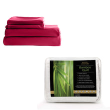 Load image into Gallery viewer, Royal Comfort Bed Set 1 x Bamboo Cotton Balmain Sheet Set And 1 x Bamboo Quilt