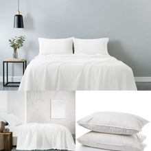 Load image into Gallery viewer, Royal Comfort 100% Cotton Soft Sheet Set And 2 Duck Feather Down Pillows Set