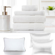 Load image into Gallery viewer, Silk Pillowcase And Silk Blend Pillow And 4 Piece Towel Set Bundle