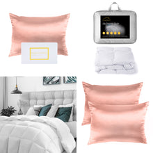 Load image into Gallery viewer, Silk Pillowcase Pack And 360GSM Silk Touch Quilt Queen Bundle