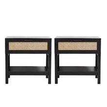 Load image into Gallery viewer, Casa Decor Tulum Rattan Bedside Table Drawers Table Nightstand Cabinet x 2