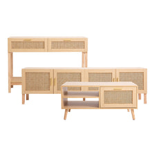 Load image into Gallery viewer, Casa Decor Santiago Rattan 3 Piece Living Room Set Console Coffee Table TV Unit