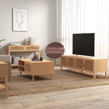 Load image into Gallery viewer, Casa Decor Santiago Rattan 3 Piece Living Room Set Console Coffee Table TV Unit