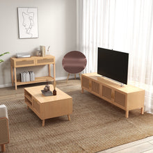 Load image into Gallery viewer, Casa Decor Santiago Rattan 3 Piece Living Room Set Console Coffee Table TV Unit