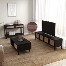 Load image into Gallery viewer, Casa Decor Tulum Rattan 3 Piece Living Room Set Console Coffee Table TV Unit
