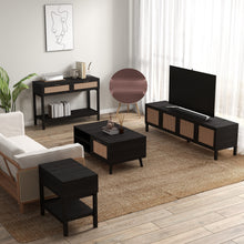Load image into Gallery viewer, Casa Decor Tulum Rattan 4 Piece Home Set Console Coffee Side Table TV Unit