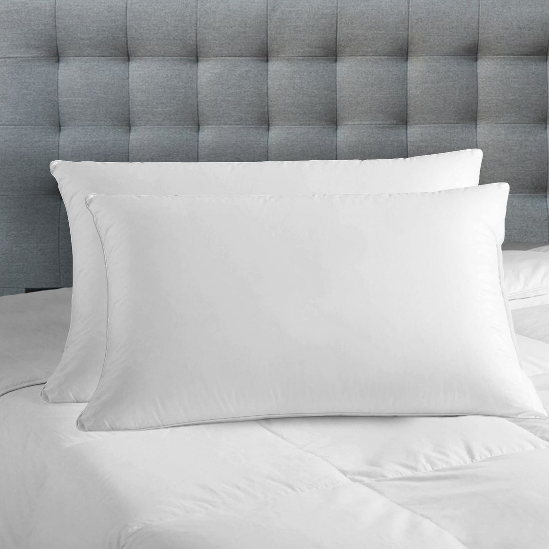 Royal Comfort Luxury Bamboo Blend Gusset Pillow 4cm Twin Pack Support