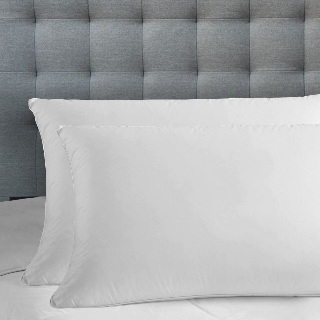 Royal Comfort Luxury Bamboo Blend Gusset Pillow 4cm Twin Pack Support
