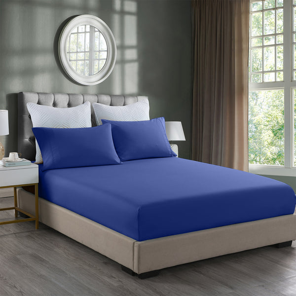 Royal Comfort 2000TC Bamboo Cooling 3 Piece Fitted Sheet Pillowcase Set