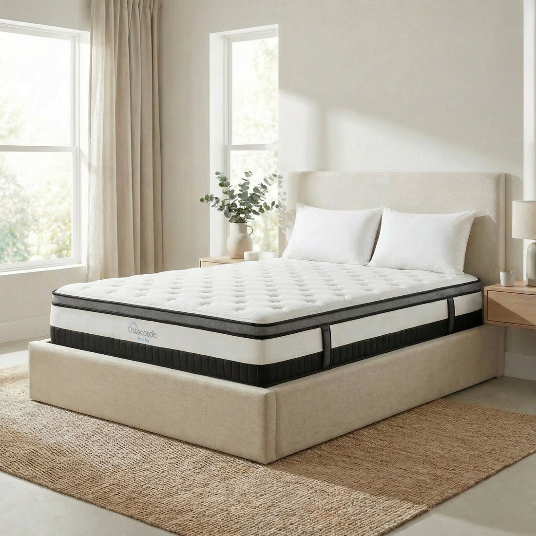 Osteopedic Euro Top Pocket Spring Mattress Medium Hybrid Design