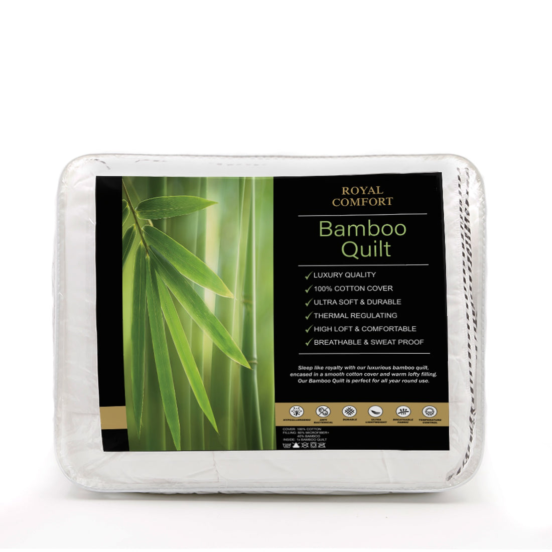 Royal Comfort 250GSM Bamboo Blend Quilt Luxury Duvet 100% Microfibre Cover