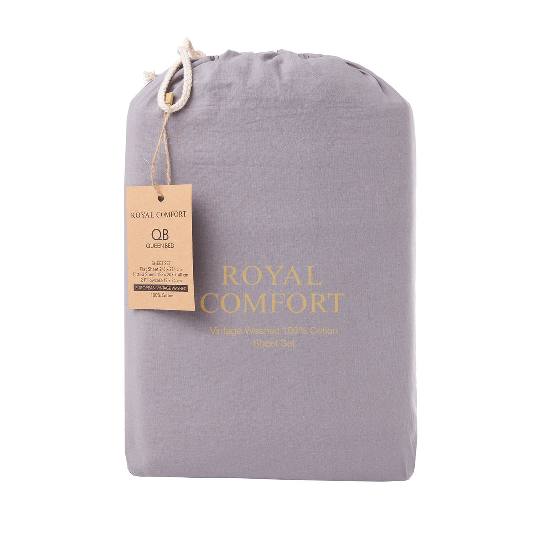 Royal Comfort Vintage Wash 100% Cotton Sheet Set Soft Washed Bedding