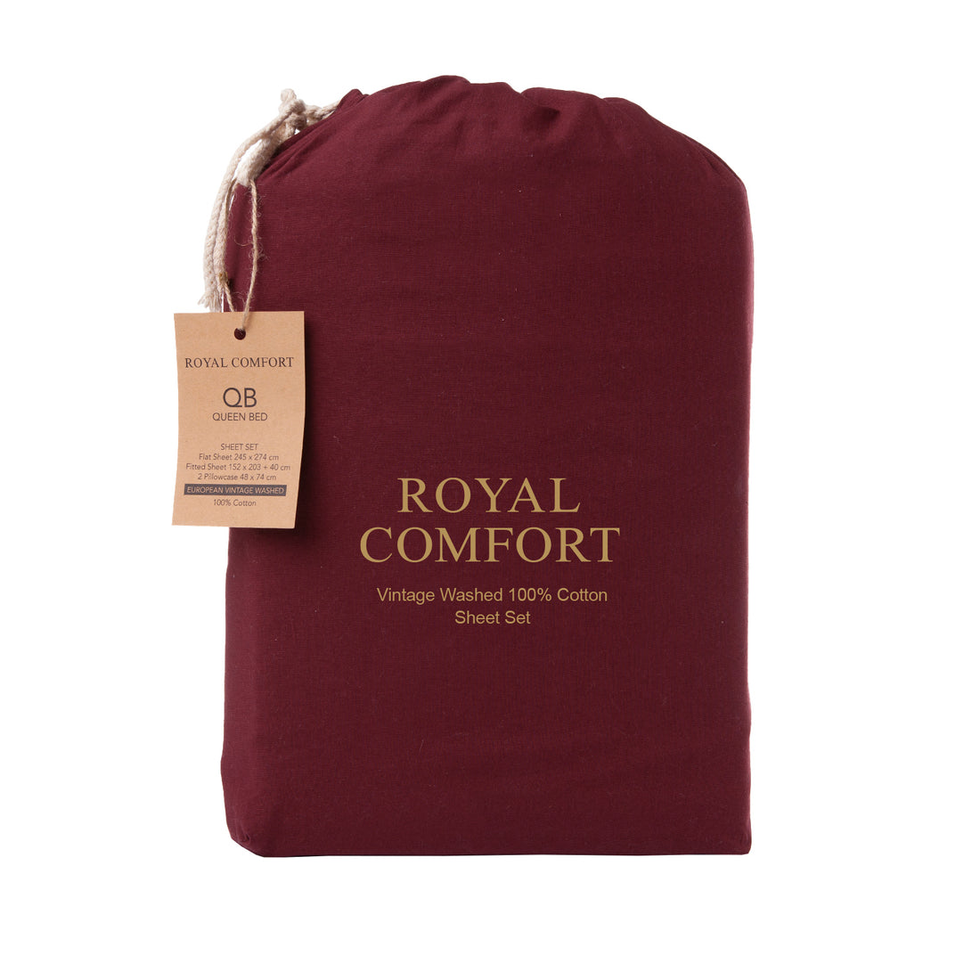 Royal Comfort Vintage Wash 100% Cotton Sheet Set Soft Washed Bedding